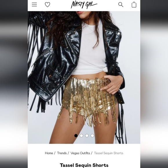 Nasty Gal Pants - NWT Nasty Gal tassle gold sequin shorts